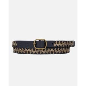 NEW AMSTERDAM HERITAGE liza skinny studded belt w/ pyramid studs in black